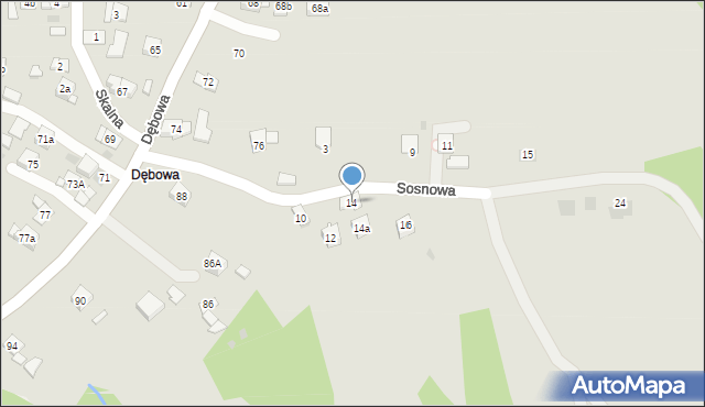 Dobczyce, Sosnowa, 14, mapa Dobczyce