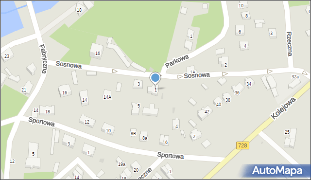 Drzewica, Sosnowa, 1, mapa Drzewica