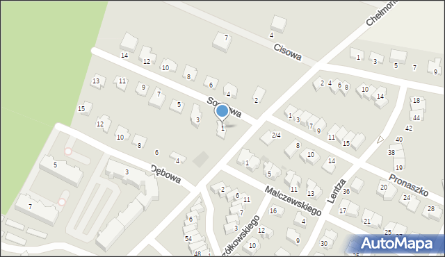 Działdowo, Sosnowa, 1, mapa Działdowo