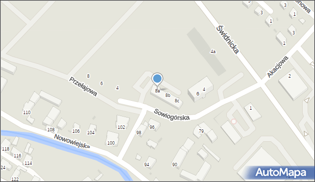 Dzierżoniów, Sowiogórska, 8a, mapa Dzierżoniów