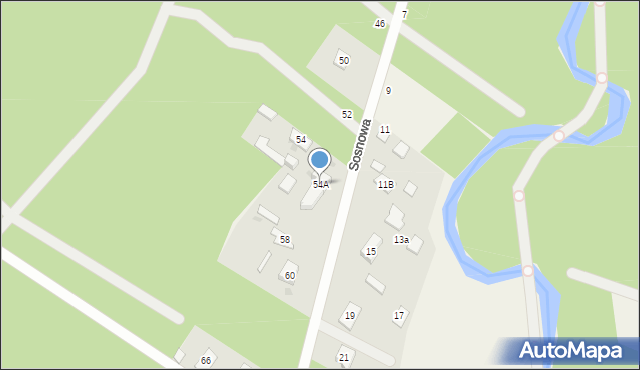 Emów, Sosnowa, 54A, mapa Emów