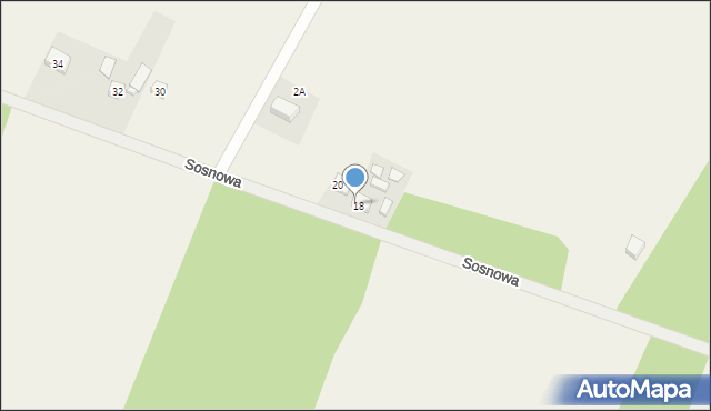 Franciszków, Sosnowa, 18a, mapa Franciszków