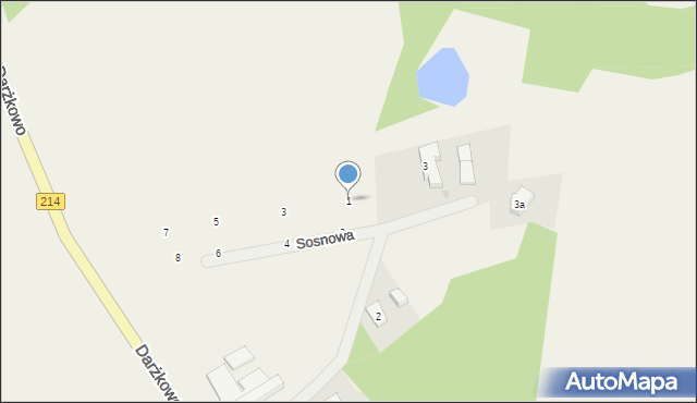 Garczegorze, Sosnowa, 1, mapa Garczegorze