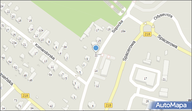 Gdańsk, Sopocka, 11, mapa Gdańska