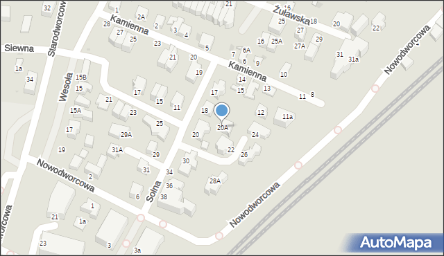 Gdynia, Solna, 20A, mapa Gdyni