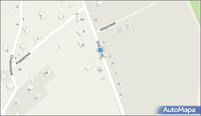 Gęsiniec, Sosnowa, 20, mapa Gęsiniec