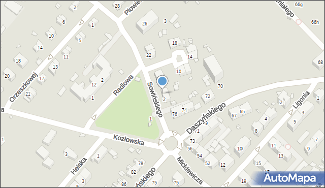 Gliwice, Sowińskiego Józefa, gen., 4, mapa Gliwic