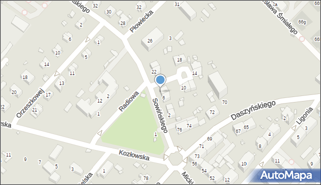 Gliwice, Sowińskiego Józefa, gen., 8, mapa Gliwic