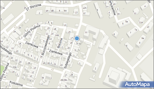 Gniew, Sobieskiego, 7, mapa Gniew