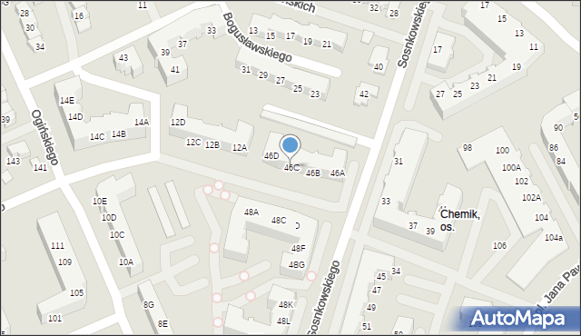 Gorzów Wielkopolski, Sosnkowskiego Kazimierza, gen., 46C, mapa Gorzów Wielkopolski