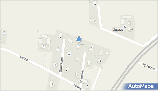 Goszcza, Sosnowa, 5, mapa Goszcza