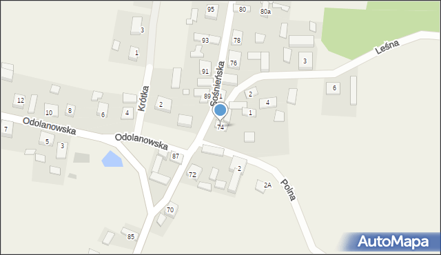 Granowiec, Sośnieńska, 74, mapa Granowiec