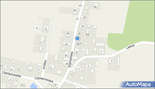 Granowiec, Sośnieńska, 78, mapa Granowiec