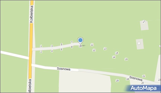 Grębiszew, Sosnowa, 10, mapa Grębiszew