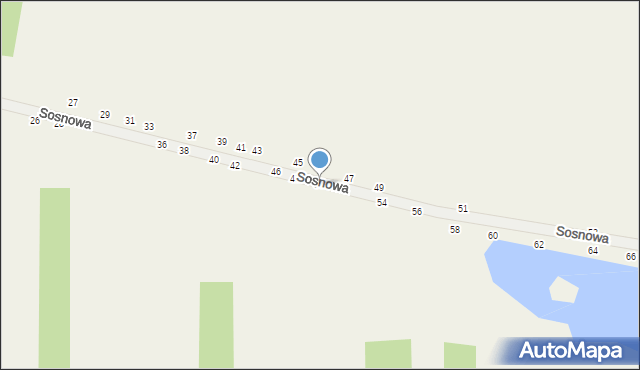 Grębiszew, Sosnowa, 50, mapa Grębiszew