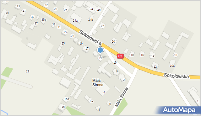 Grochów Szlachecki, Sokołowska, 11, mapa Grochów Szlachecki