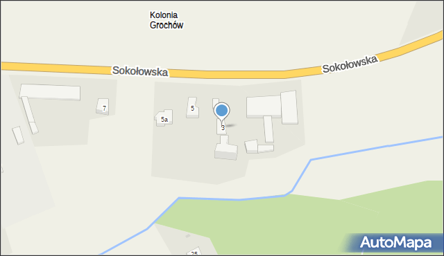 Grochów Szlachecki, Sokołowska, 3, mapa Grochów Szlachecki