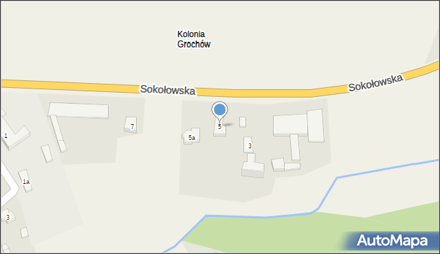 Grochów Szlachecki, Sokołowska, 5, mapa Grochów Szlachecki
