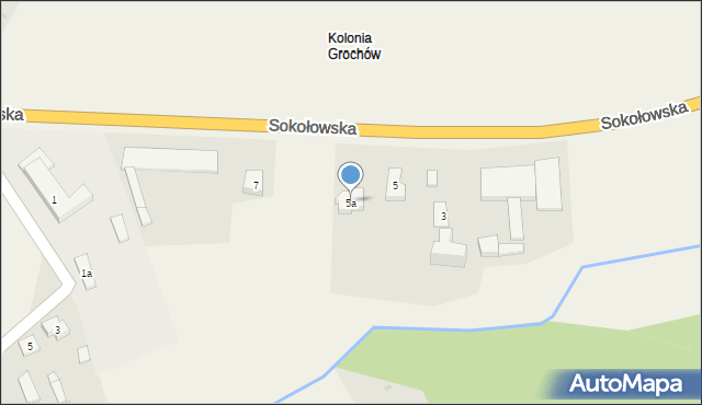 Grochów Szlachecki, Sokołowska, 5a, mapa Grochów Szlachecki