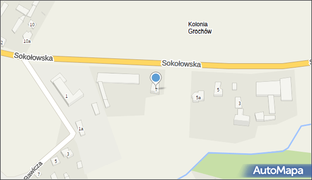 Grochów Szlachecki, Sokołowska, 7, mapa Grochów Szlachecki