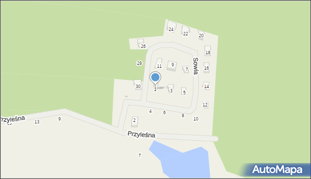 Gromadzin, Sowia, 1, mapa Gromadzin