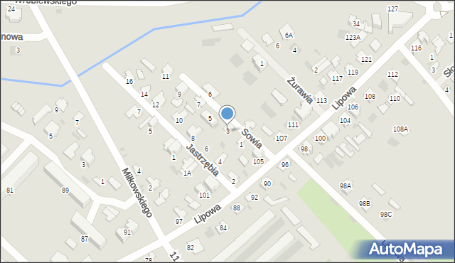 Hajnówka, Sowia, 3, mapa Hajnówka