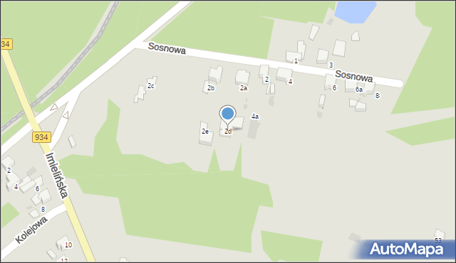 Imielin, Sosnowa, 2d, mapa Imielin