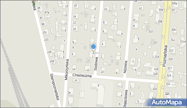 Inowrocław, Sodowa, 1a, mapa Inowrocławia