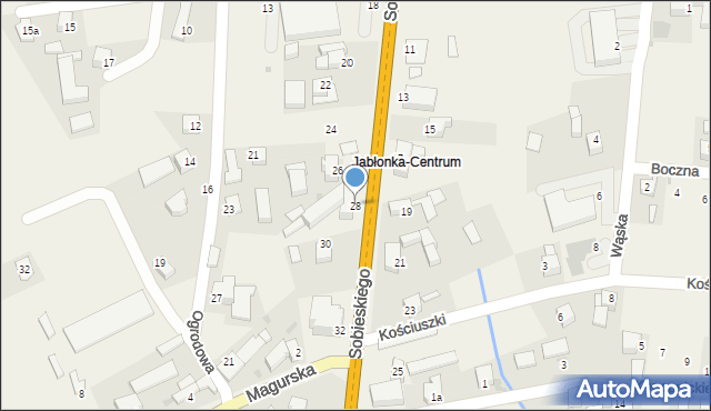 Jabłonka, Sobieskiego, 28, mapa Jabłonka
