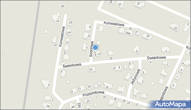 Jarocin, Sosnowa, 1, mapa Jarocin