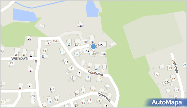 Jastrzębie-Zdrój, Sosnowa, 10B, mapa Jastrzębie-Zdrój