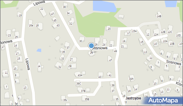 Jastrzębie-Zdrój, Sosnowa, 25, mapa Jastrzębie-Zdrój