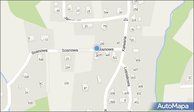 Jaworze, Sosnowa, 16, mapa Jaworze