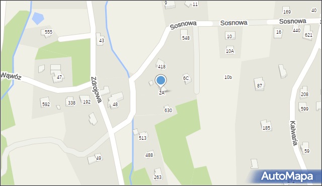 Jaworze, Sosnowa, 2A, mapa Jaworze
