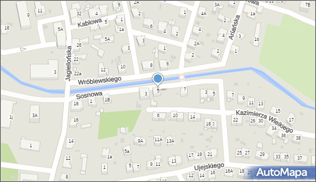 Jaworzno, Sosnowa, 5, mapa Jaworzno