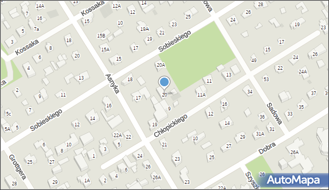 Józefów, Sobieskiego, 20, mapa Józefów