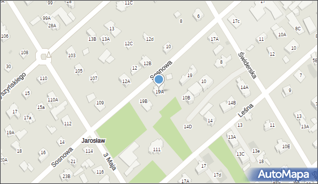 Józefów, Sosnowa, 19A, mapa Józefów