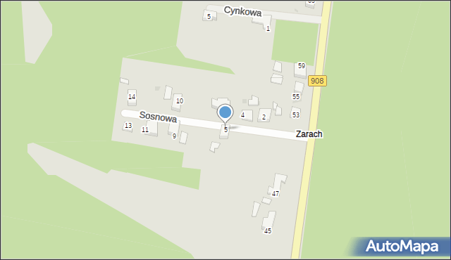 Kalety, Sosnowa, 5, mapa Kalety