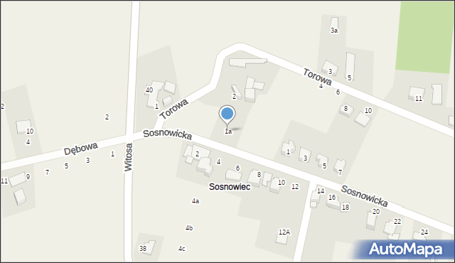 Kaniów, Sosnowicka, 1a, mapa Kaniów