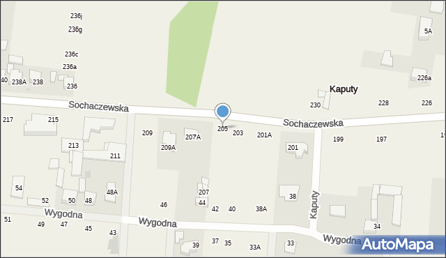 Kaputy, Sochaczewska, 205, mapa Kaputy