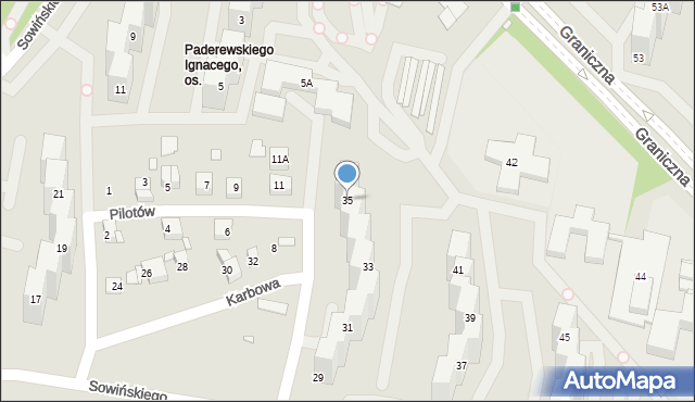 Katowice, Sowińskiego Józefa, gen., 35, mapa Katowic