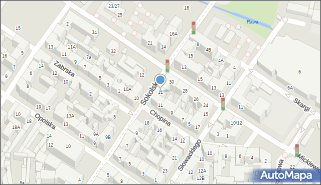 Katowice, Sokolska, 11, mapa Katowic