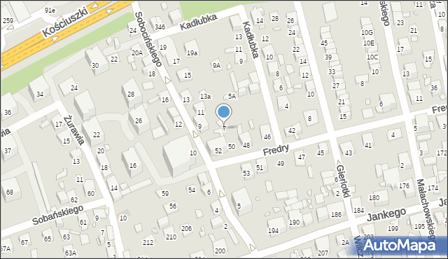 Katowice, Sobocińskiego Władysława, 7, mapa Katowic