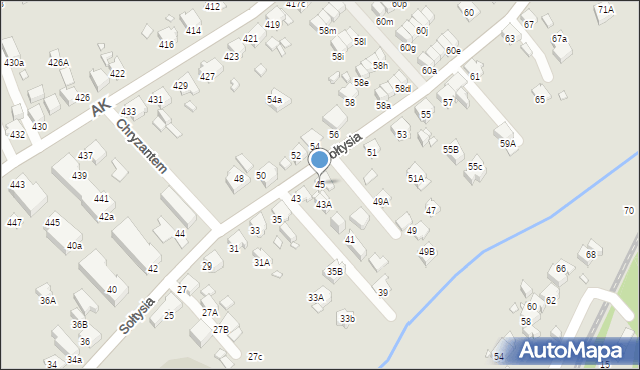 Katowice, Sołtysia, 45, mapa Katowic