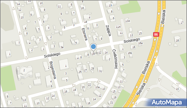 Katowice, Solskiego Ludwika, 10, mapa Katowic