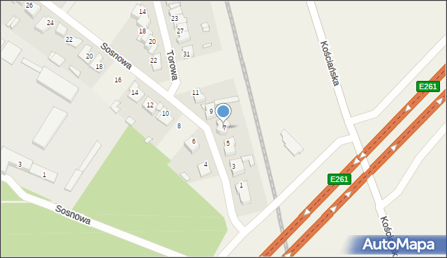 Kiełczewo, Sosnowa, 7, mapa Kiełczewo