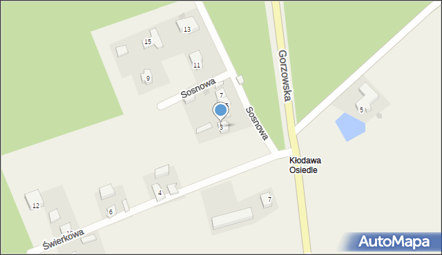 Kłodawa, Sosnowa, 3, mapa Kłodawa