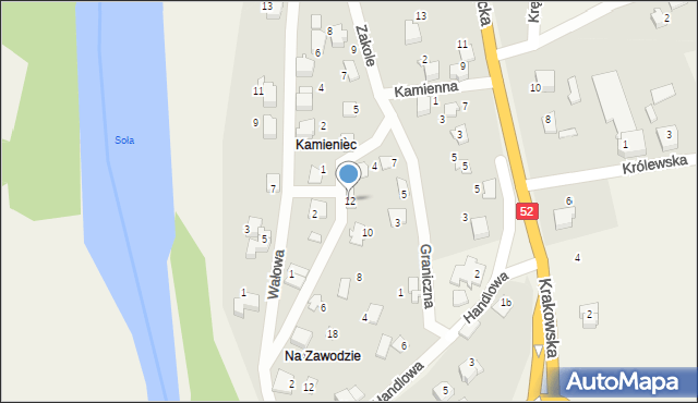 Kobiernice, Solna, 12, mapa Kobiernice