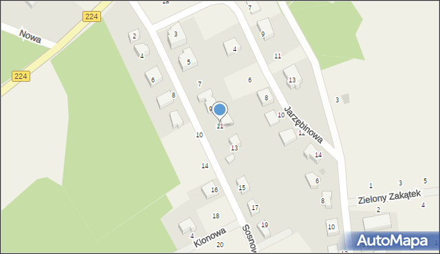 Kobysewo, Sosnowa, 11, mapa Kobysewo