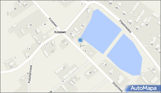 Kosewo, Sosnowa, 3, mapa Kosewo